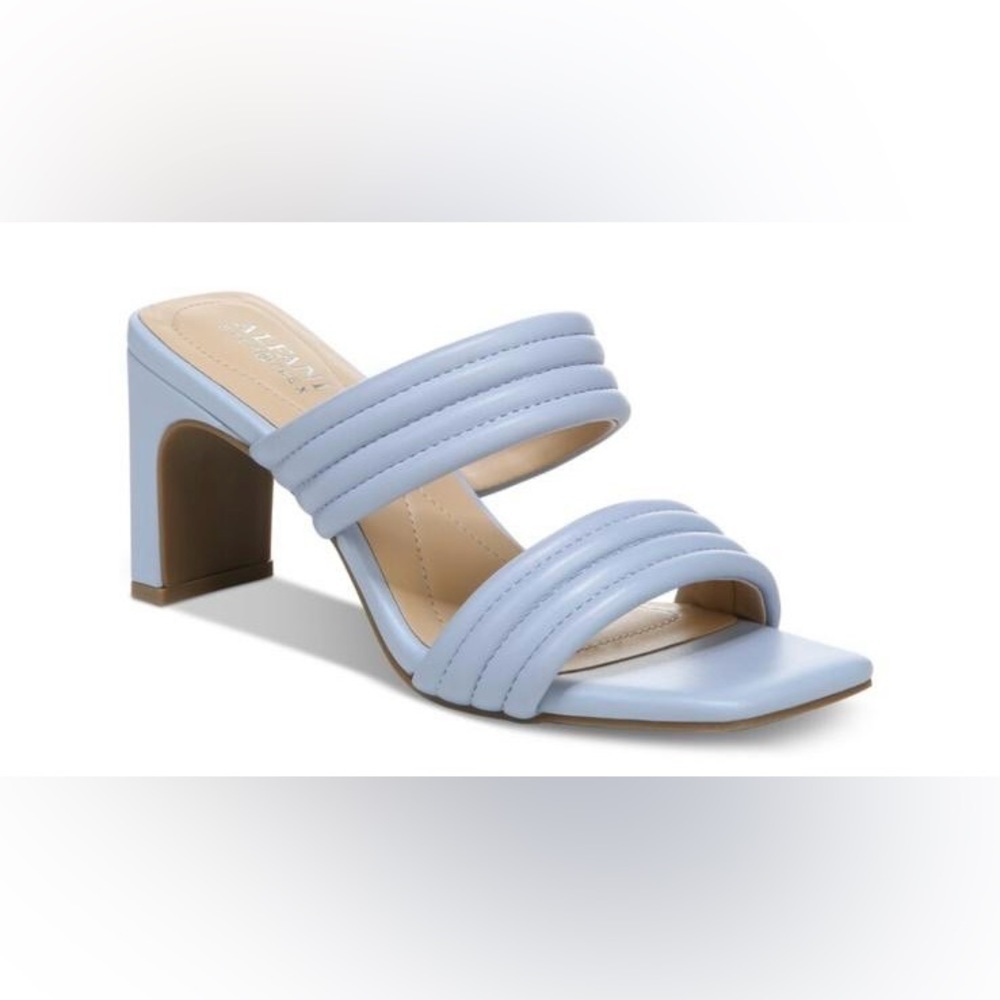 Alfani Women's Blue Stantonn Quilted Slide Dress Sandals Size 7.5m